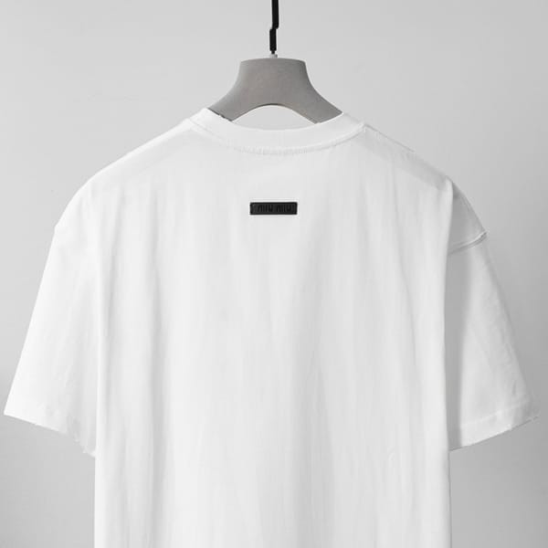 送料無料ミュウミュウ コットンジャージー 半袖Tシャツ パチモン myd11095